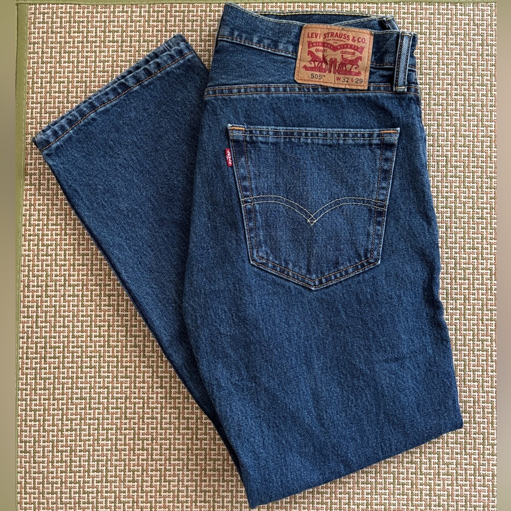 Levi's 505 Classic Dark Stomewash Jeans 32x29 - Like New